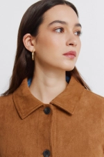 Куртка из искусственной замши с карманами