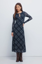 Сукня-міді з шифону в клітинку