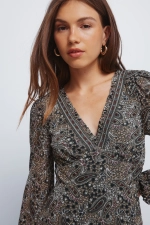 Платье миди с каймой пейсли