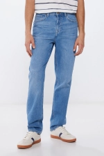 Середньо-темні потертіі джинси крою regular fit