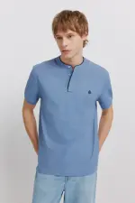 Поло з піке зі стоячим коміром slim fit