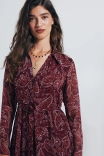 Сукня-сорочка міді з принтом