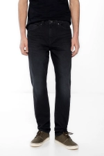 Чорні джинси крою Regular fit з потертостями