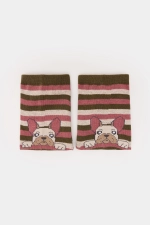 Смугасті шкарпетки з принтом у вигляді собаки