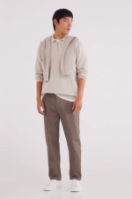 Брюки-чиносы кроя Slim fit с микропринтом