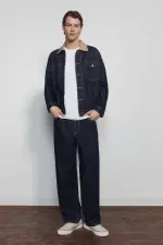 Джинсы с эффектом "размывания краски", wide leg