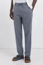 Лляні штани чинос у смужку straight fit