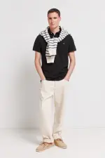 Поло пике Slim Fit с контрастными манжетами