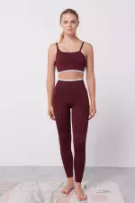 Бесшовные леггинсы Comfort бордового цвета