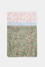 Двухцветный шарф с цветочным принтом