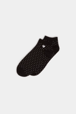 Короткі шкарпетки в горошок із серцем збоку