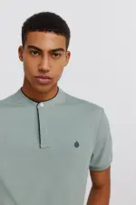 Поло піке з коміром мао slim fit