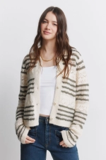 Смугастий кардиган pointelle