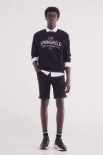 Базовые черные джинсовые шорты-бермуды slim fit