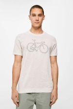 Текстурована футболка з короткими рукавами і принтом Велосипед