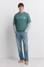 Джинсы с эффектом окрашивания, стиль straight fit