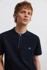 Поло з піке зі стоячим коміром slim fit