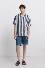 Базовые джинсовые бермуды slim fit
