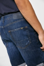 Базовые джинсовые шорты-бермуды кроя slim fit