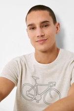 Текстурированная футболка с короткими рукавами и принтом Велосипед