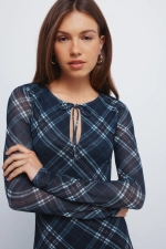 Сукня-міді з шифону в клітинку