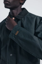 Коротка парка з вельветовим коміром