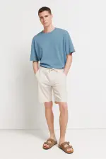 Бермуды slim fit из льна