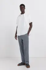 Лляні штани чинос у смужку straight fit