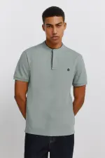 Поло піке з коміром мао slim fit