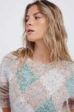 Меланжевий джемпер з ромбовим принтом