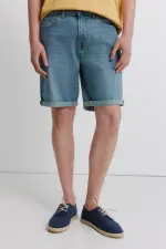 Базовые джинсовые бермуды slim fit