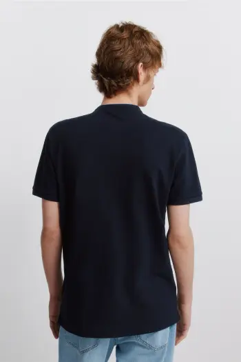 Поло з піке зі стоячим коміром slim fit