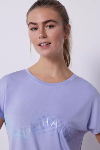 Сиреневая футболка Tencel с короткими рукавами