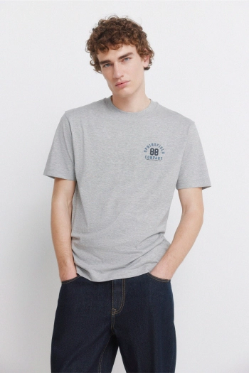 Футболка меланжевая с логотипом