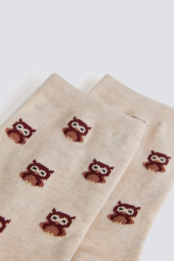 Довгі шкарпетки з принтом сов