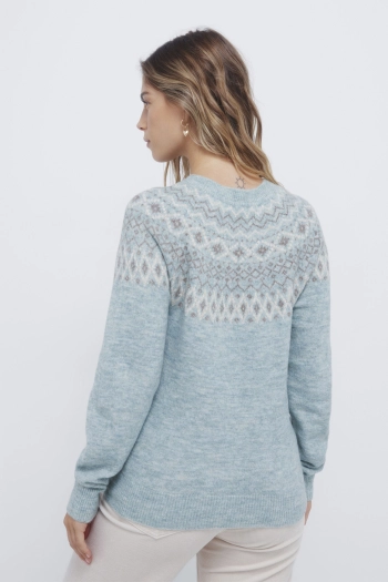 Джемпер з жакардовим принтом
