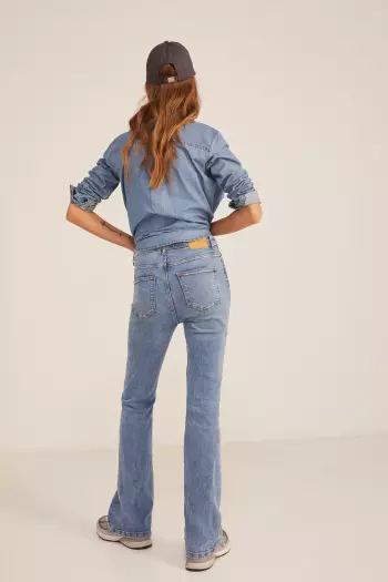 Расклешенные джинсы boot-cut из экологической ткани