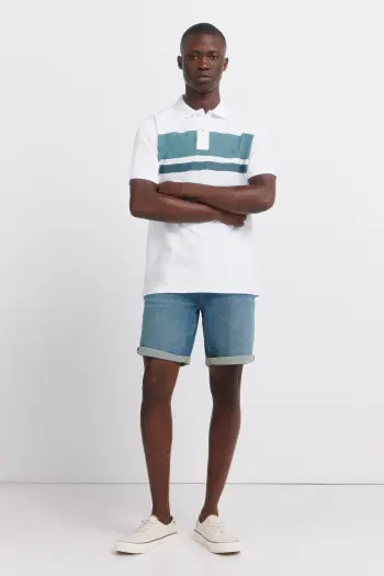 Поло пике в полоску regular fit