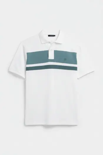 Поло пике в полоску regular fit