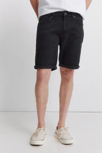 Базові чорні джинсові бермуди slim fit