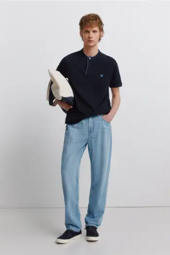 Поло з піке зі стоячим коміром slim fit