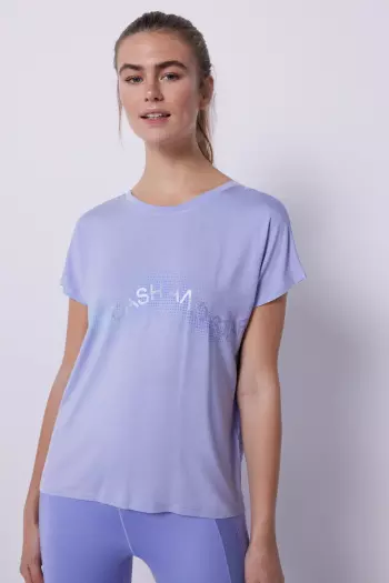 Сиреневая футболка Tencel с короткими рукавами
