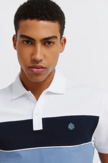 Поло пике в стиле колор-блок slim fit