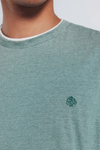 Футболка з довгим рукавом у подвійну мікросмужку