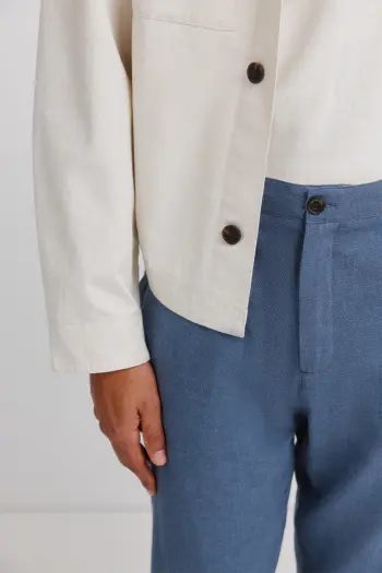 Фактурные брюки из льна comfort slim fit