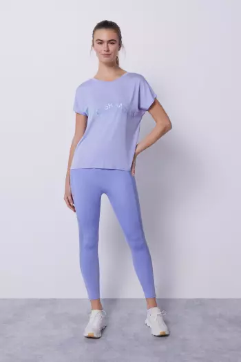 Сиреневая футболка Tencel с короткими рукавами