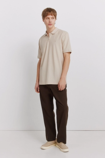 Поло пике классического кроя на молнии