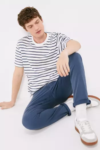Легкі кольорові штани крою Slim fit із п'ятьма кишенями