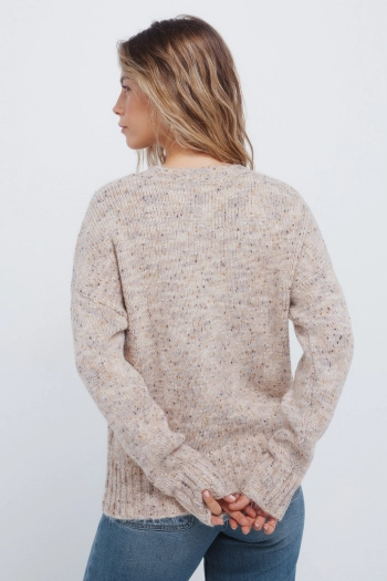 Меланжевий джемпер з ромбовим принтом