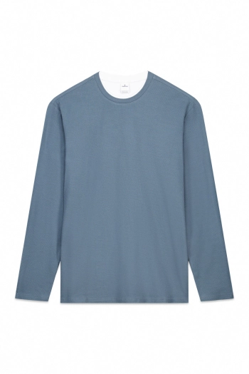 Футболка з довгим рукавом та подвійним коміром